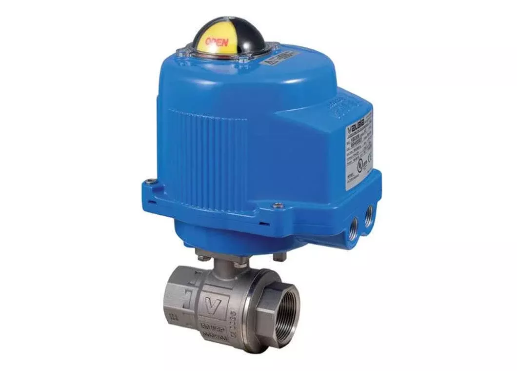 1-1/2" Bonomi M8E067-00 - Ball Valve, 2-way, 2-piece, Stainless Steel, FNPT Threaded, Full Port, with Metal Electric Actuator
