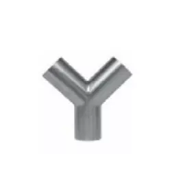 1-1/2" Sanitary Solutions SS28Y7-1.5-316L, Buttweld TRUE " Y", Polish ID/OD, 316L Stainless Steel