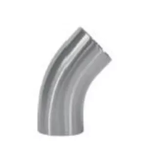 1-1/2" Sanitary Solutions SS2KS7-1.5-304, 45° Buttweld Elbow with Tangent, Polish ID/OD, 304 Stainless Steel