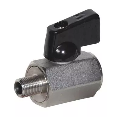 1-2" FNPT x MNPT Stainless Steel Mini Ball Valve InlineG-SSMM-50NL