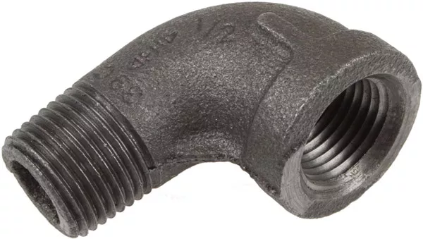 1 /2 Inch Black Iron Street Elbow - 90 Degree MNPT x FNPT Connection