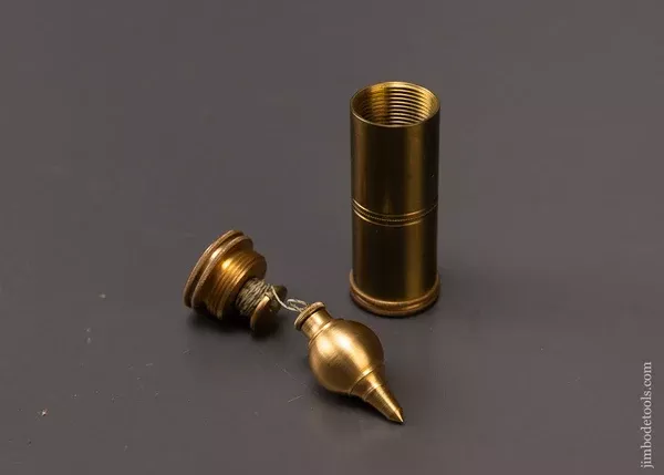 1 3/8 Inch Mini Brass Plumb Bob with Reel & Fitted Case - 108217