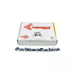 7667056 - Saw chain for harvester equipment. Chain is 3/4" pitch, .122" gauge, Chipper style without bumper, 56 drive links. This chipper chain is aggressive, dependable and stays sharp longer. Use 5/16" file for sharpening. Replaces Oregon 11BC chain.