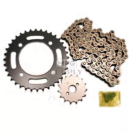 Honda CRF70F Chain and Sprocket Set for 2004-2012.