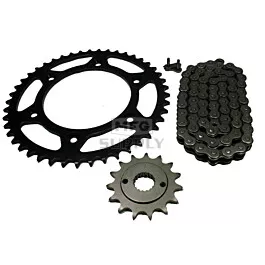 Honda XR400R Chain and Sprocket Set for 1996-2004.