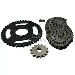 Kawasaki KE100 Chain and Sprocket Set for 1982-2001.