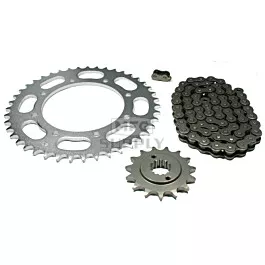 Kawasaki KLR650 Chain and Sprocket Set for 1990-2012.