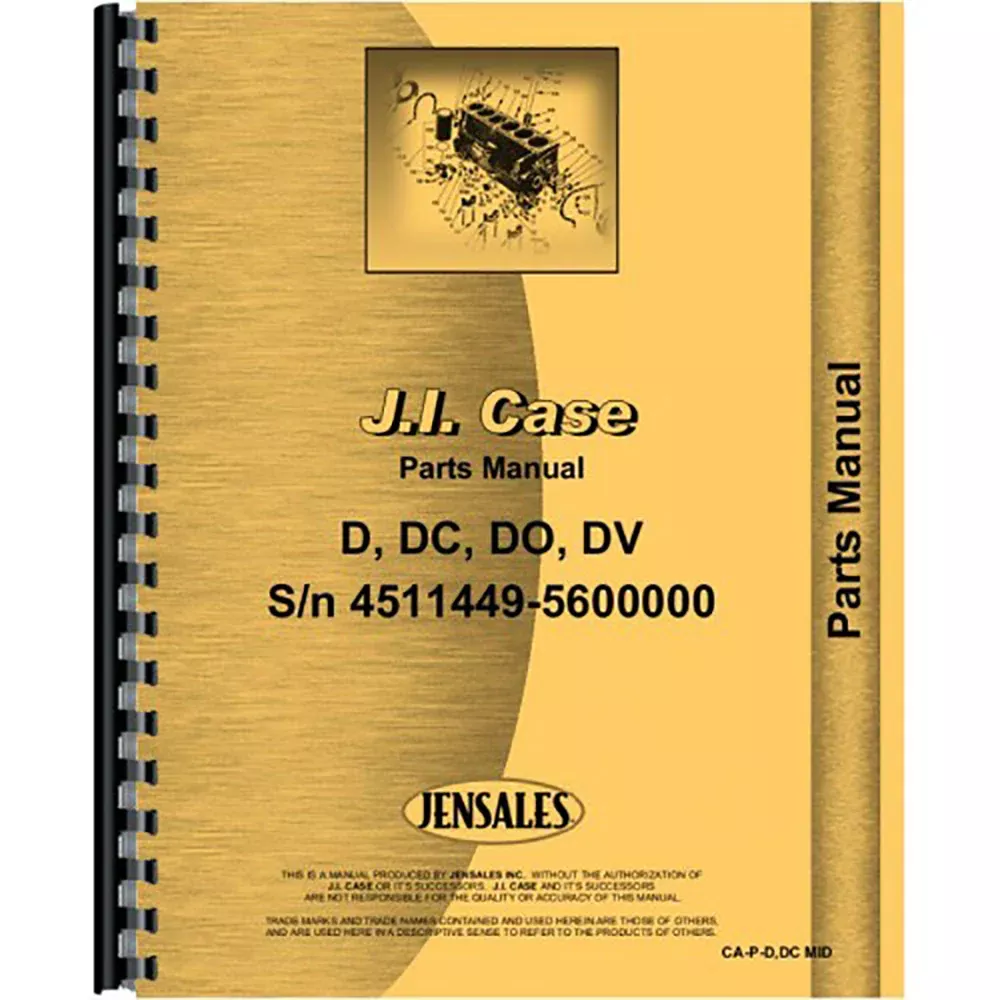 Parts Manual Fits Case DC Tractor (SN# 4511449-5600000)