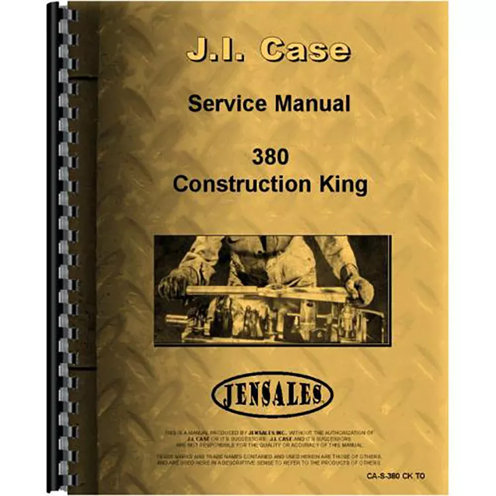 Service Manual Fits Case 380 Tractor