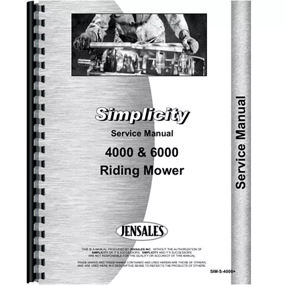 Simplicity 6000 Lawn & Garden Tractor Service Manual