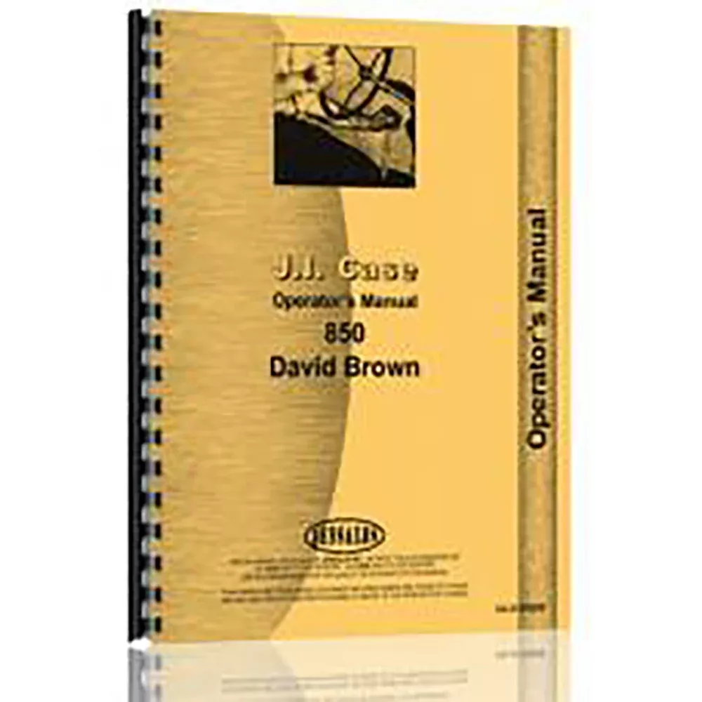Tractor Operator Manual Fits Case 850 (David Brown)