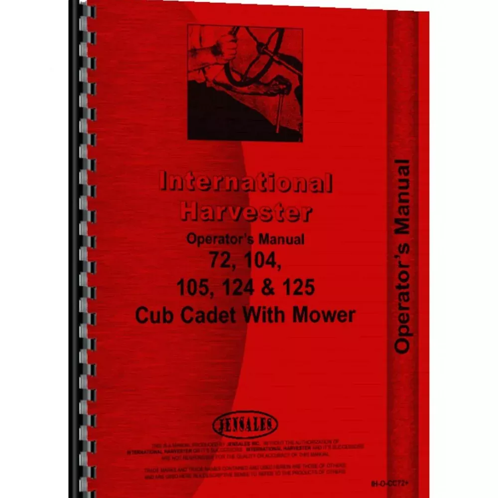 Tractor Operators Manual Fits International Harvester Fits Cub Cadet 125 Tractor