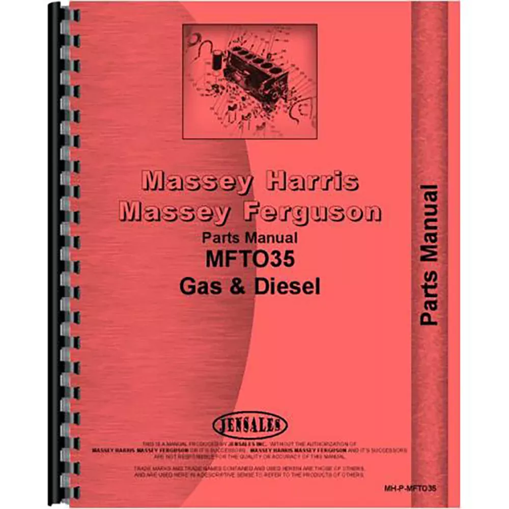 Tractor Parts Manual Fits Massey Ferguson TO35