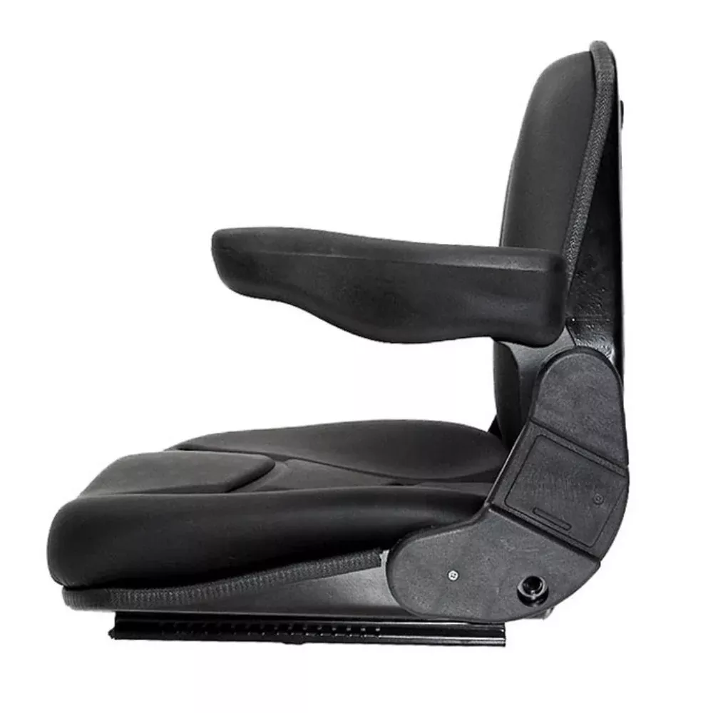 TS1100C Universal Fit Black Cloth Upholstery Tractor Seat w/ Folding Back/Arms