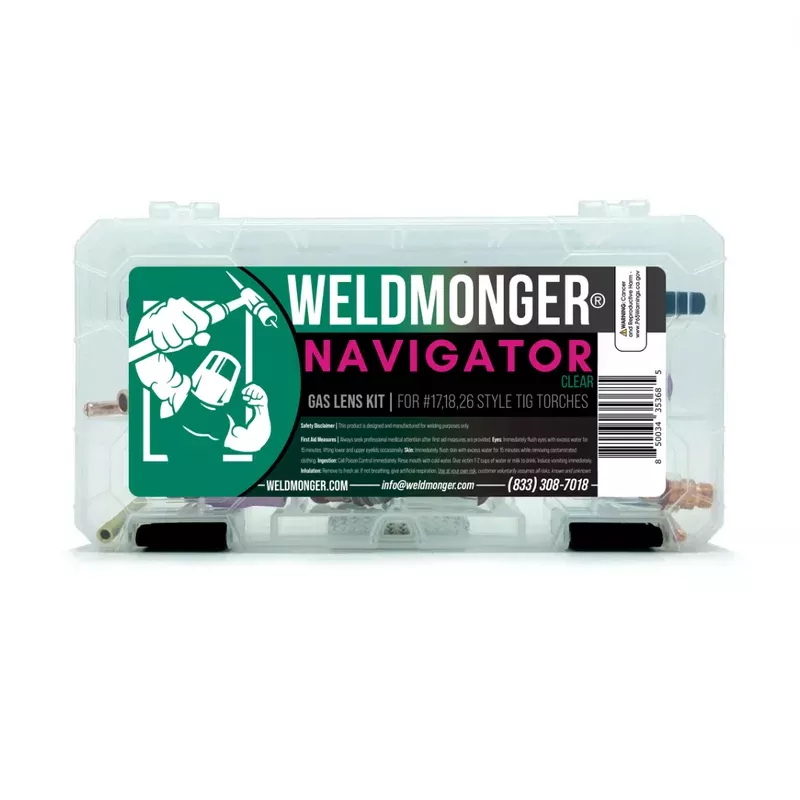 Weldmonger Navigator Clear Gas Lens Kit for 17/18/26 Style Torches