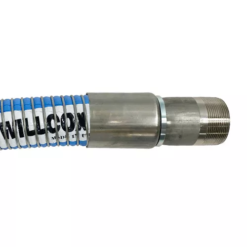 Willcox 3 in. Heavy Duty Fluoropolymer Chemical Hose Type 4124SSF w/ NPT Ends