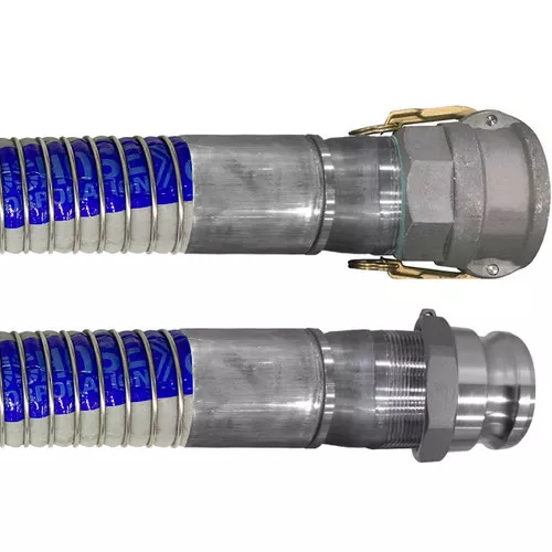 Willcox 4 in. Heavy Duty Polypropylene Chemical Hose Type 3094PSP w/ Stainless Steel Female Coupler x Male Adapter Ends