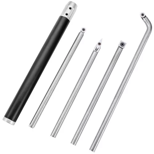 Wood Turning Tools for Lathe 4 PCS Set, Carbide Lathe Tools with Diamond Shape, Round, Square Cutters, Turning Lathe Chisels with Comfortable Grip Handles Lathe Tools for Craft DIY Hobbyists