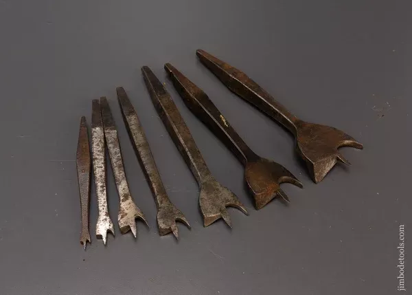 Working Set of Seven 19th Century Center Bits for Bit Brace - 108810