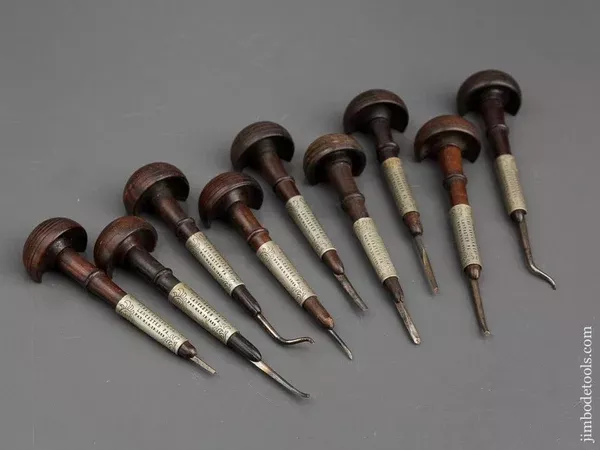 WUNDES Patent March 12, 1889 Set of Nine Gravers -- 84089