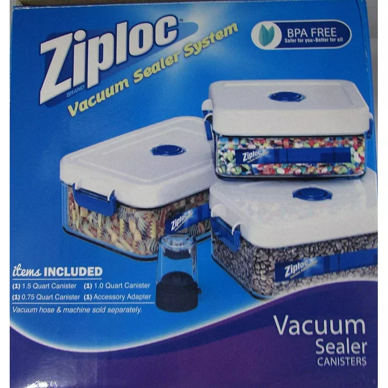 Ziploc Vacuum Sealer System Canisters Storage Containers Set
