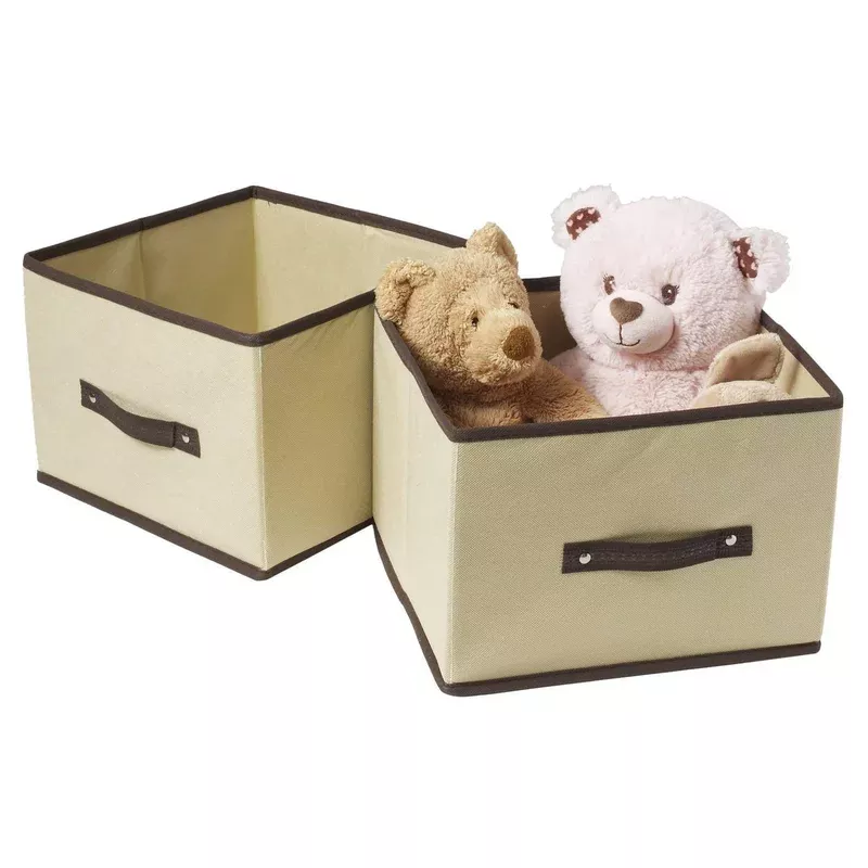 Ziz Home Foldable Cube Storage Bin 11.2″x10.6″x7.89″ (Set of 2 Shelf Cubes) Fabric Organizer | Anti Mold Closet Shelves Bins Packaging Containers for Nursery/Home/Office – Ideal for Storing Anything!